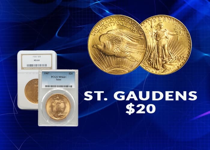 St. Gaudens Double Eagle 20$ Coins Obverse and Reverse