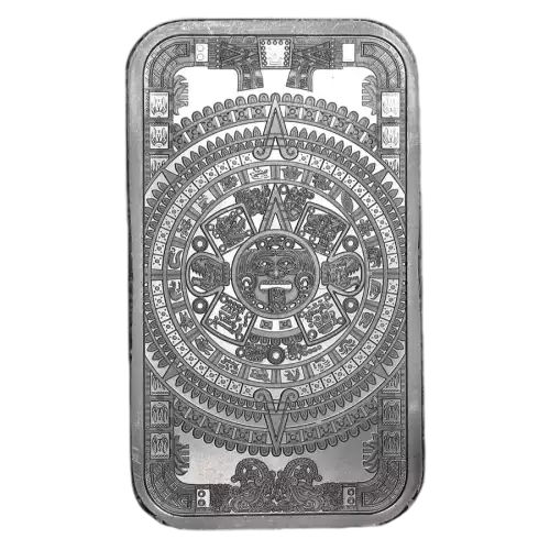 1 oz Aztec Calendar Silver Bar (2)