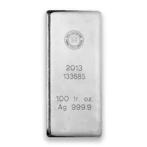 100oz Royal Canadian Mint (RCM) Silver Bar (2)