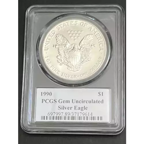 1990 $1 Silver Eagle Mercanti Flag Signature