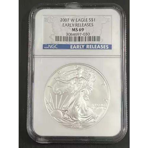 2007 W BURNISHED SILVER EAGLE EARLY RELEASES 