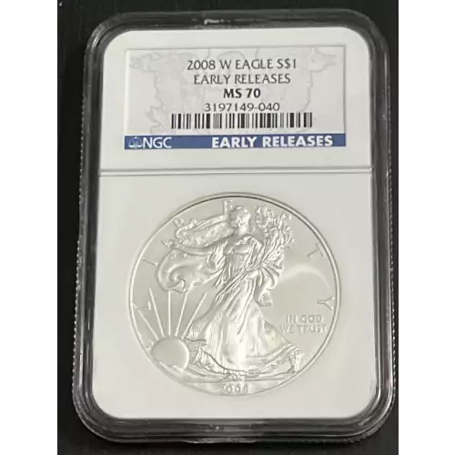 2008 W BURNISHED SILVER EAGLE EARLY RELEASES 