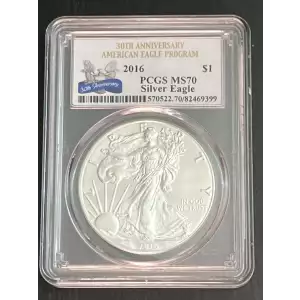 2016 $1 Silver Eagle 30th Anniversary
