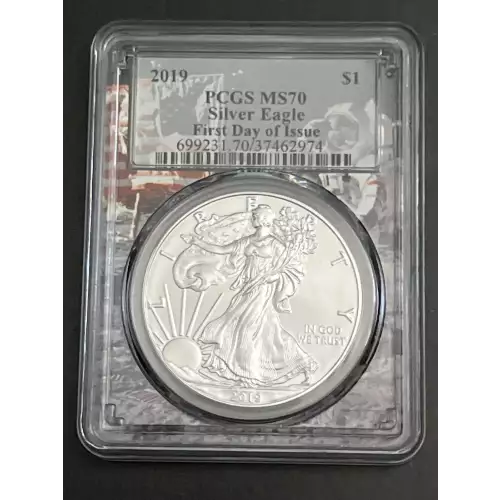 2019 $1 Silver Eagle First Day of Issue Apollo Picture Frame