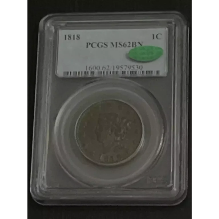 1818 Large Cents Coronet Head PCGS MS-62 BN CAC