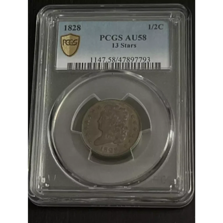 1828 Half Cents Classic Head 1809 - 36 PCGS AU-58 BN 13 Stars