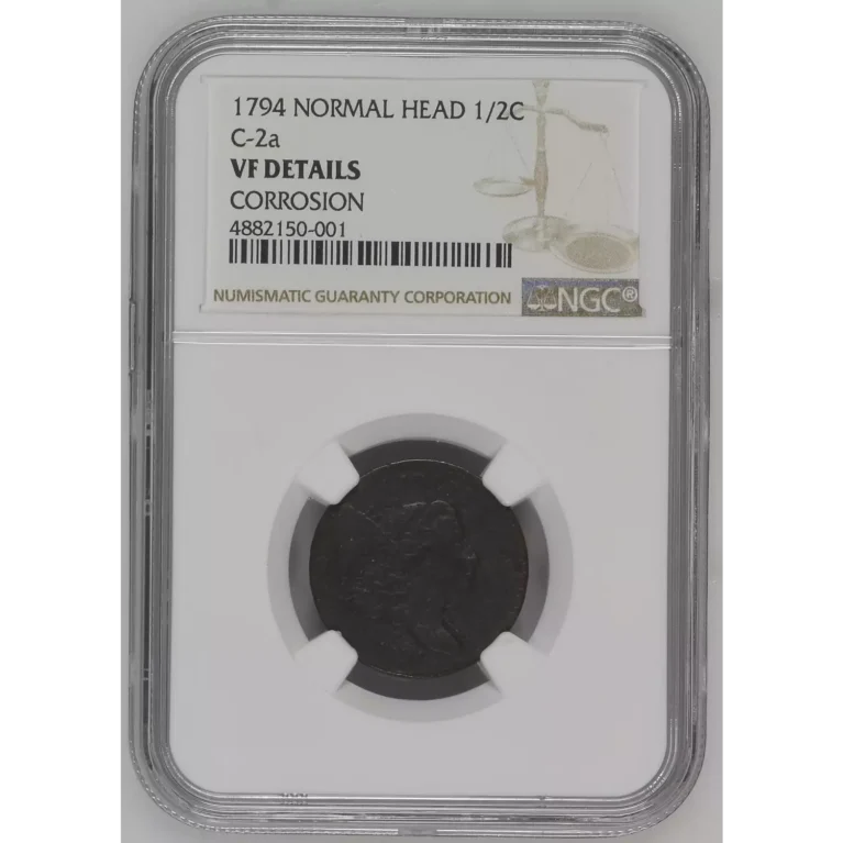 1794 Liberty Cap Half Cents, Head Facing Right NGC VF Details BN C-2a