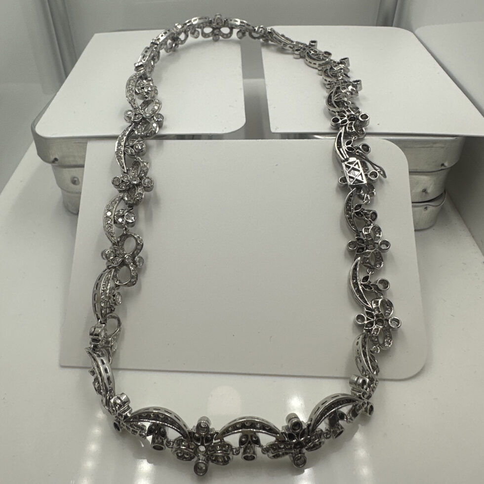 Custom 14k & 13.84 Karat Diamond Necklace